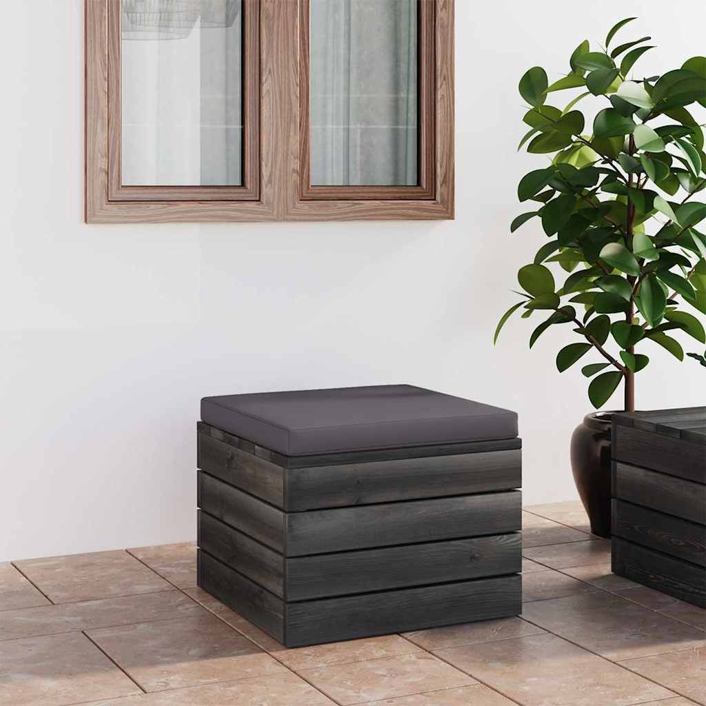 Pouf da Giardino su Pallet con Cuscino in Legno di Pino vidaXL