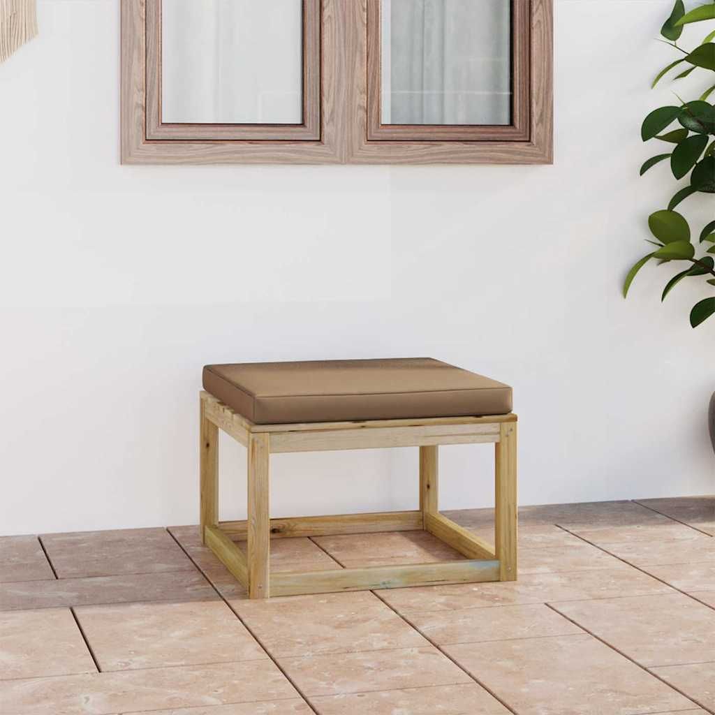 Sgabello da Giardino con Cuscino Legno di Pino Verde Impregnato vidaXL