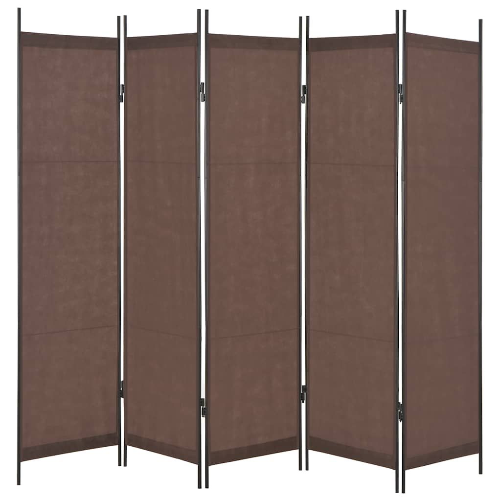 Paravento a 5 Pannelli Marrone 250x180 cm vidaXL