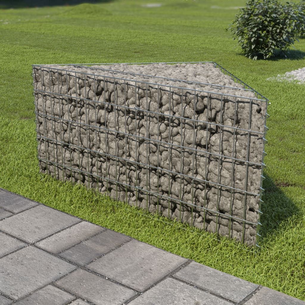 Gabbione Letto Rialzato in Acciaio Zincato 75x75x50 cm vidaXL