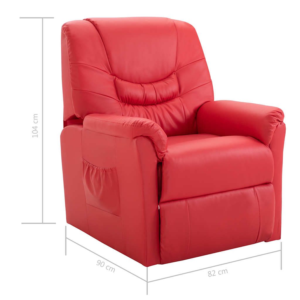 Poltrona Reclinabile Rossa in Similpelle vidaXL