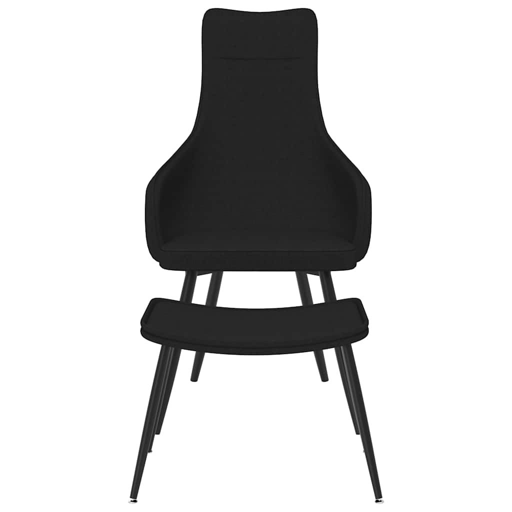 Poltroncina con Poggiapiedi Nera in Tessuto vidaXL