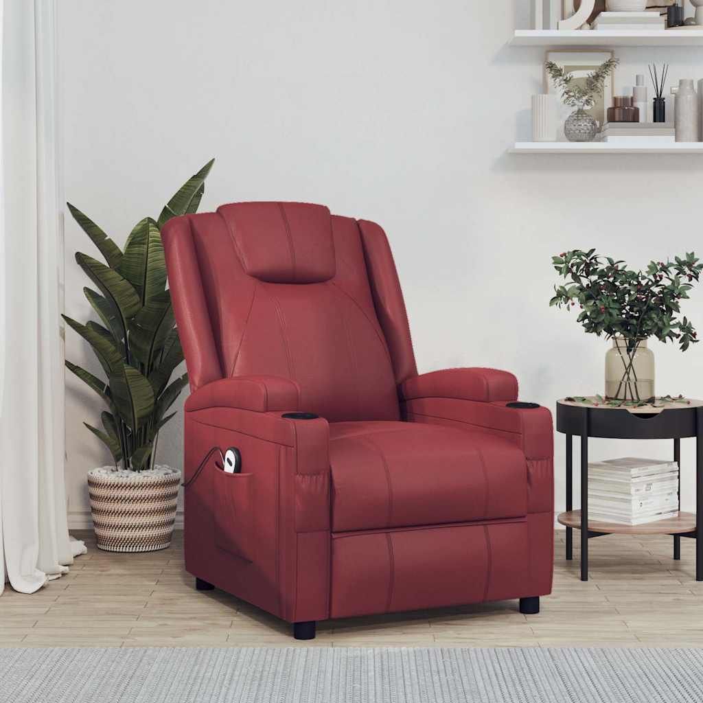 Poltrona Alzapersona Rosso Vino in Similpelle vidaXL