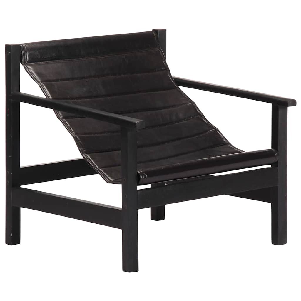 Poltrona Relax Nera in Vera Pelle vidaXL