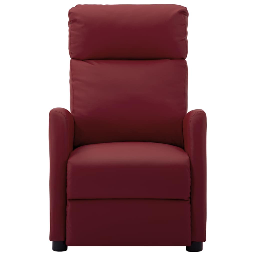 Poltrona Reclinabile Rosso Vino in Similpelle vidaXL