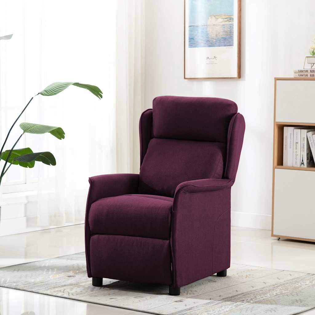 Poltrona Massaggiante Viola in Tessuto vidaXL