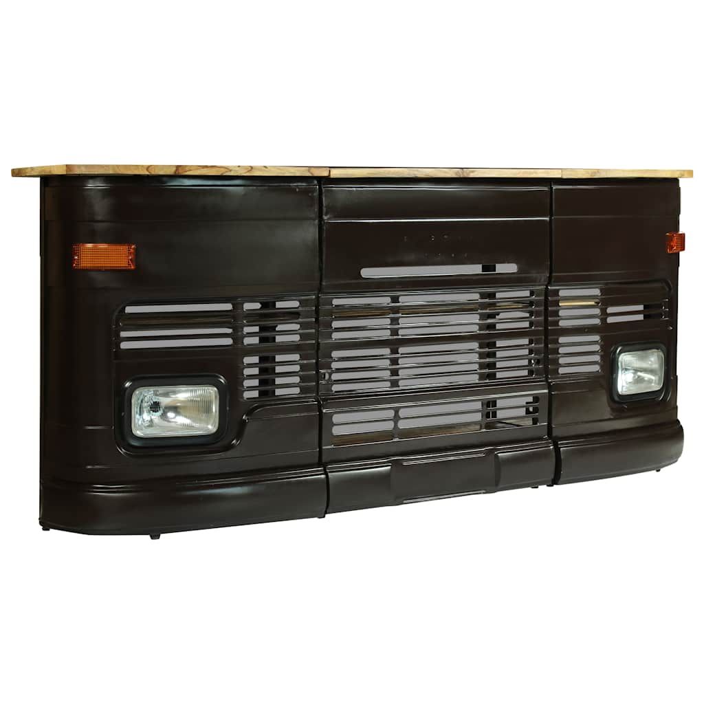 Tavolo da Bar Camion in Legno Massello di Mango Grigio Scuro vidaXL