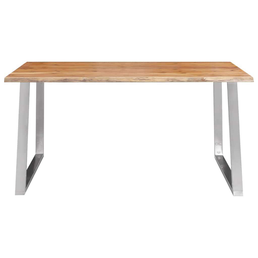 Tavolo da Pranzo 160x80x75cm Massello Acacia e Acciaio Inox vidaXL