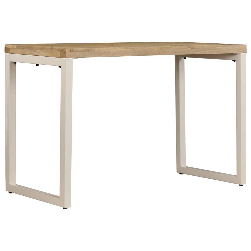 Tavolo da Pranzo 115x55x76 cm Legno Massello di Mango e Acciaio vidaXL