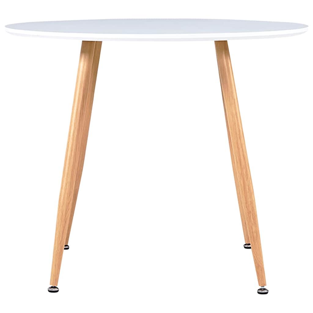 Tavolo da Pranzo Bianco e Rovere 90x73,5 cm in MDF vidaXL