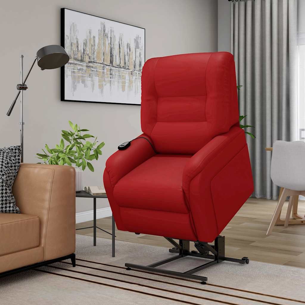 Poltrona Alzapersona Massaggiante Elettrica Rossa in Similpelle vidaXL