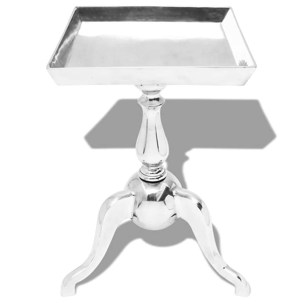 Tavolino da Salotto Rotondo in Alluminio Argento vidaXL