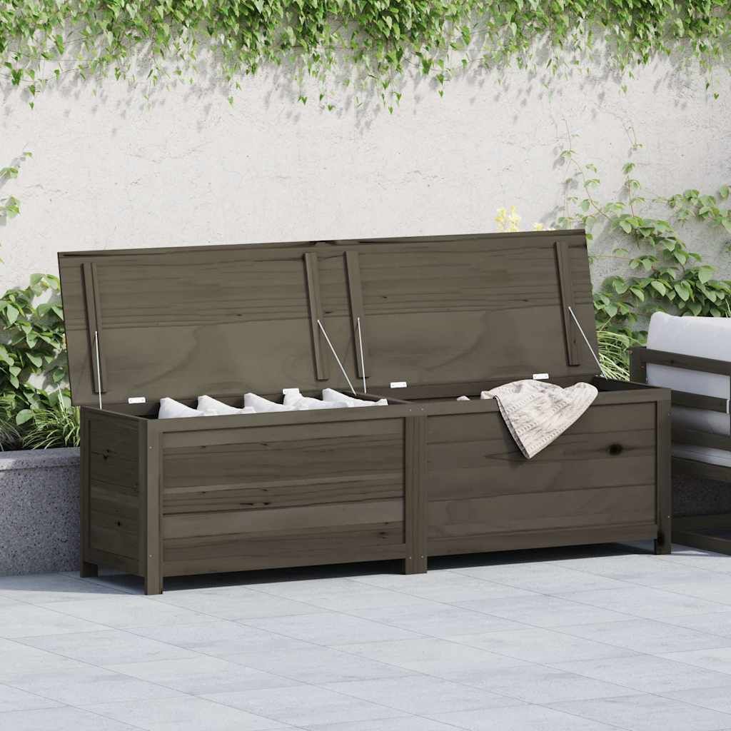 Scatola Cuscini Antracite 200x50x56 cm Legno Massello di Abete vidaXL