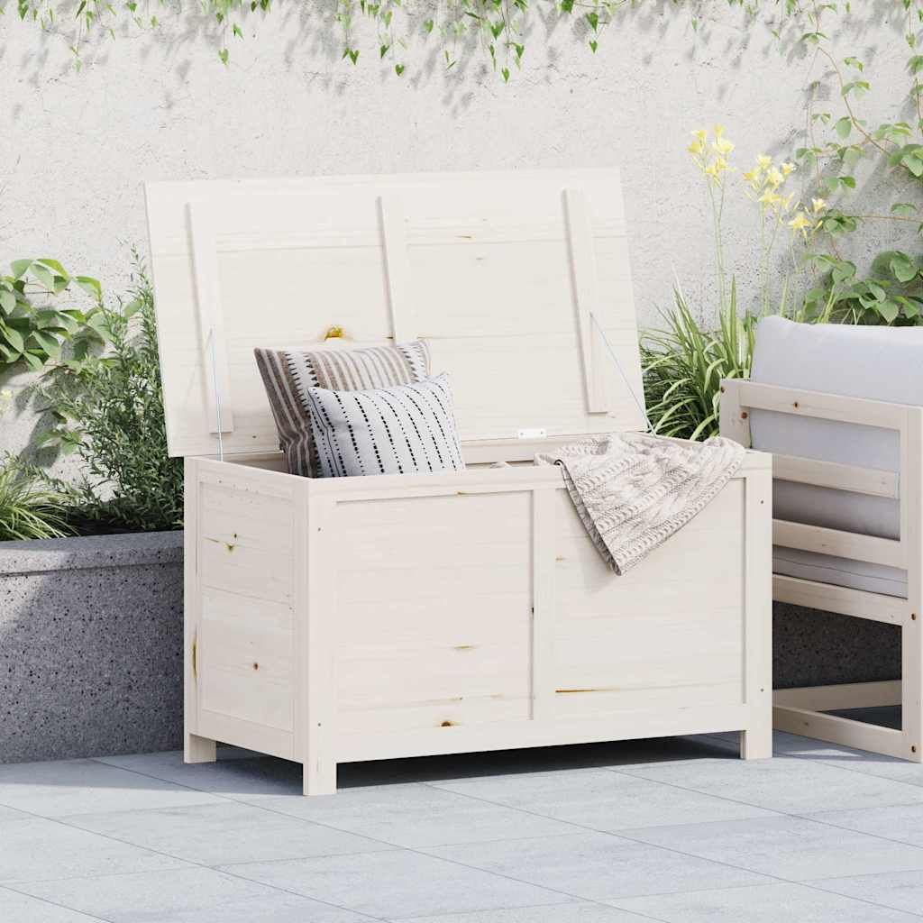 Scatola Cuscini Esterno Bianco 100x50x56cm Legno Massello Abete vidaXL