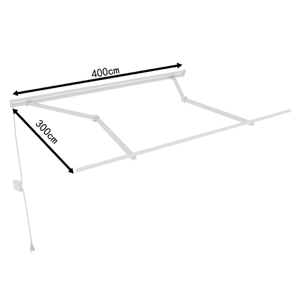 Telaio per tenda da sole in alluminio automatico roll-back 4 x 3 m vidaXL