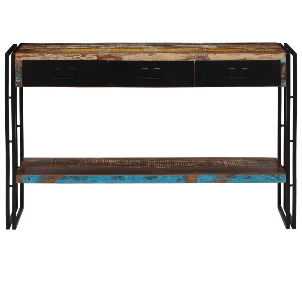 Tavolo Consolle in Legno Massello Recuperato 120x30x76 cm vidaXL