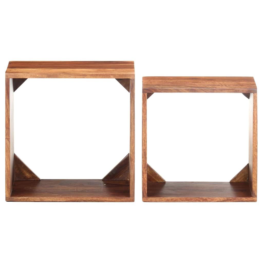 Tavolini Impilabili 2 pz in Legno Massello vidaXL