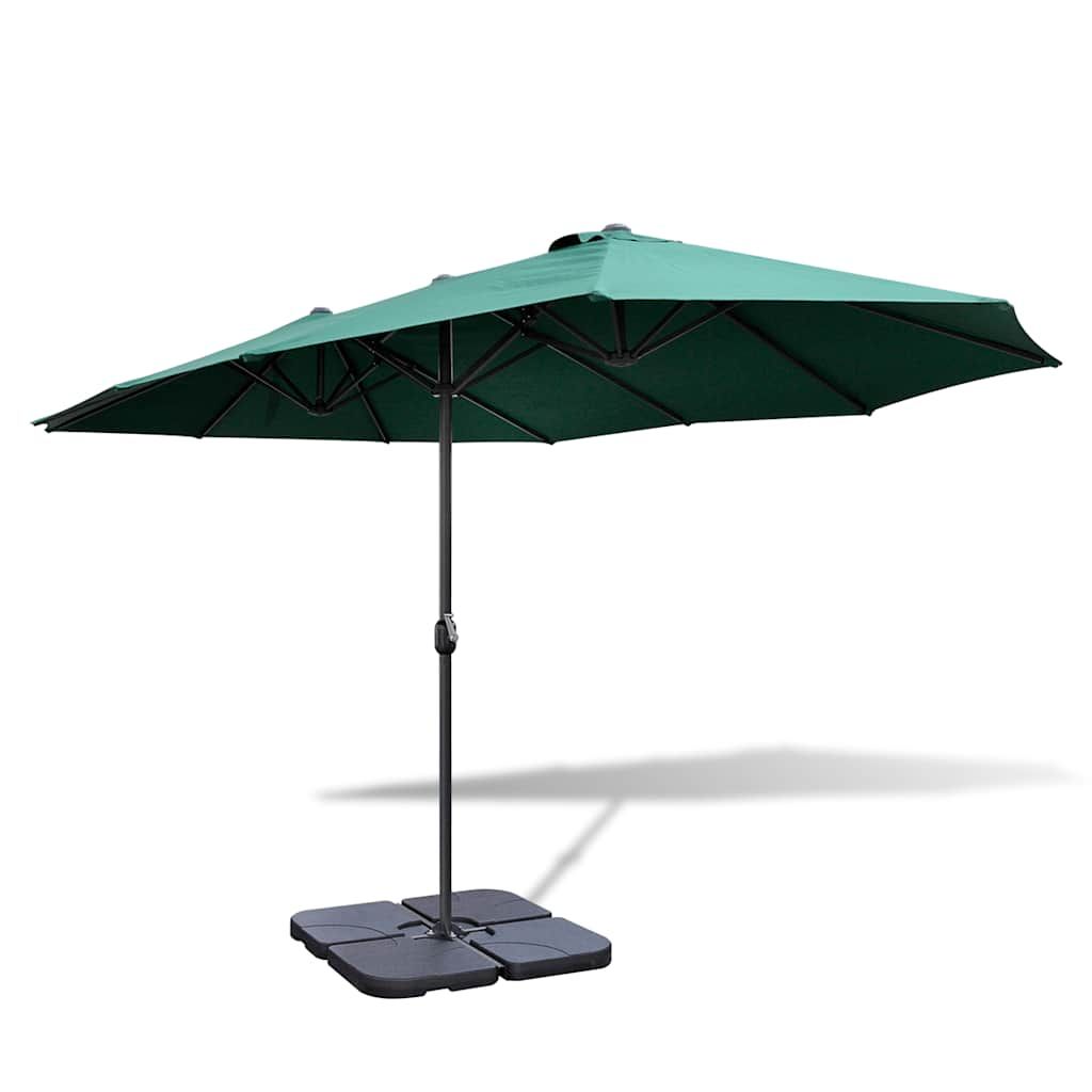 Ombrellone con Base Portatile 2,7x4,6 m in Alluminio Verde vidaXL