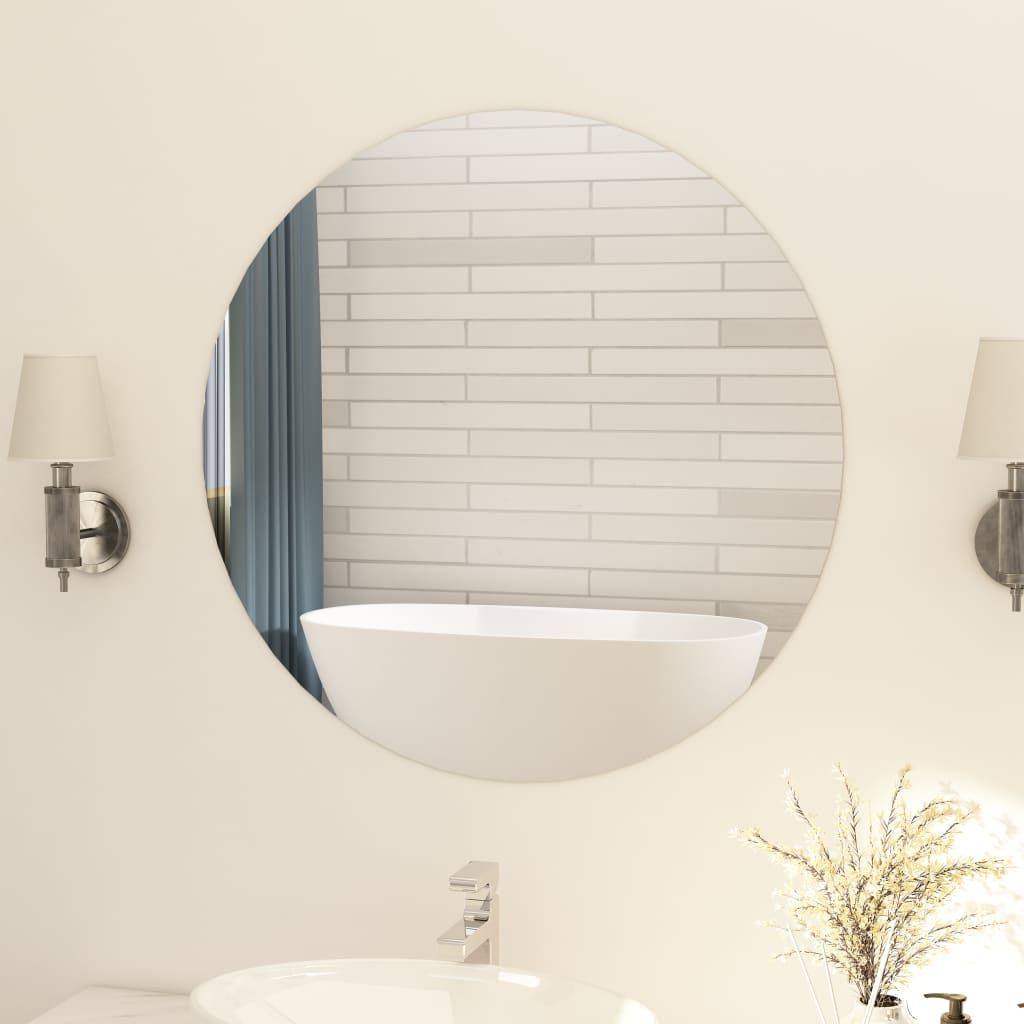 Specchio Senza Cornice Rotondo 80 cm in Vetro vidaXL