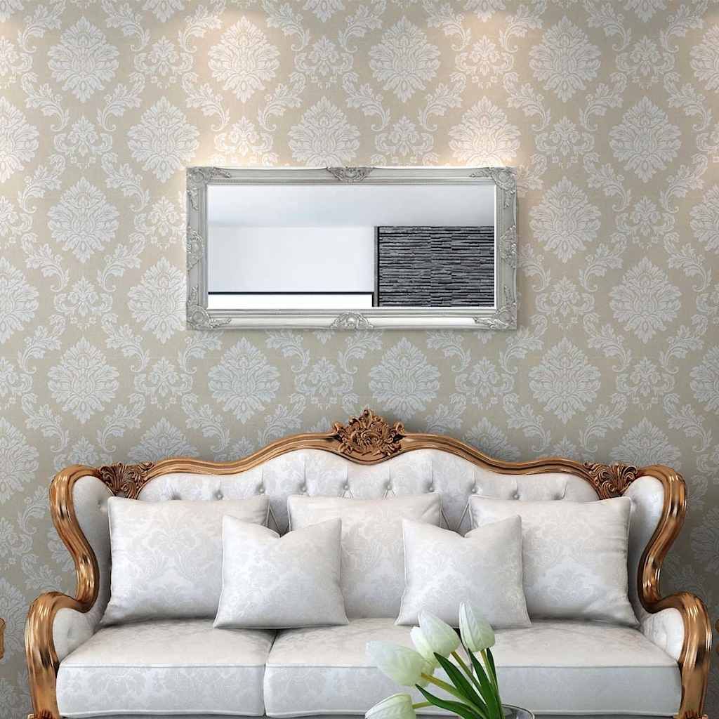 Specchio da Parete Stile Barocco 120x60 cm Argento vidaXL