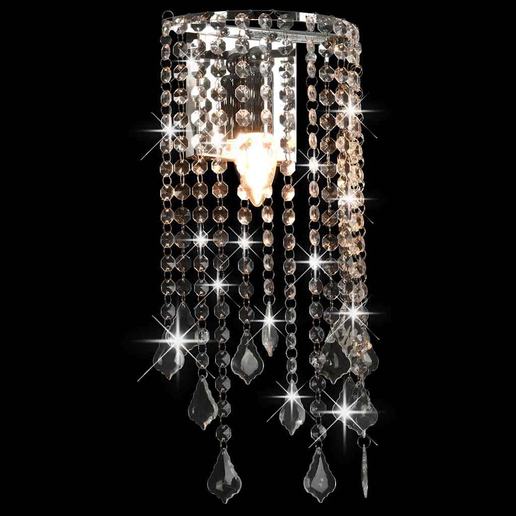 Lampada da Muro con Perle di Cristallo Argento Rettangolare E14 vidaXL
