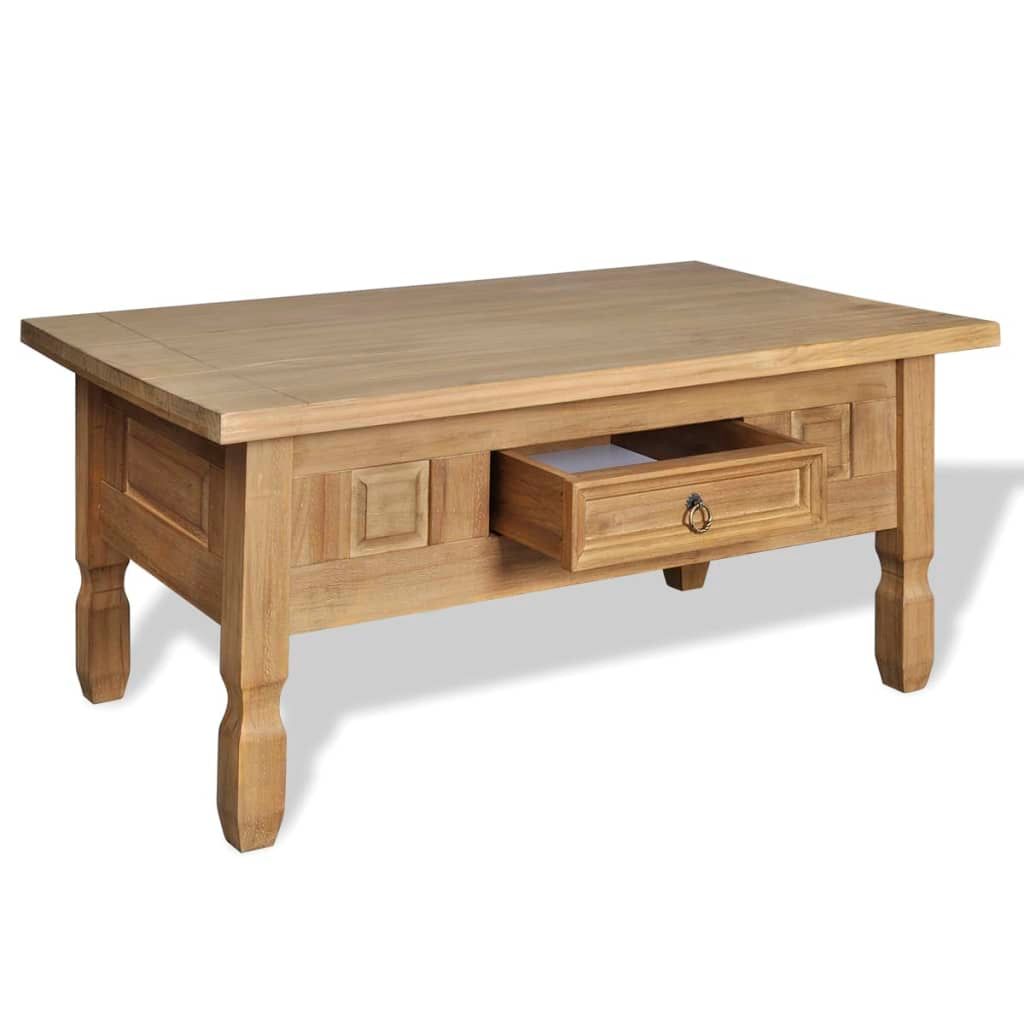 Tavolino da Salotto con Cassetto in Legno di Pino Messicano vidaXL