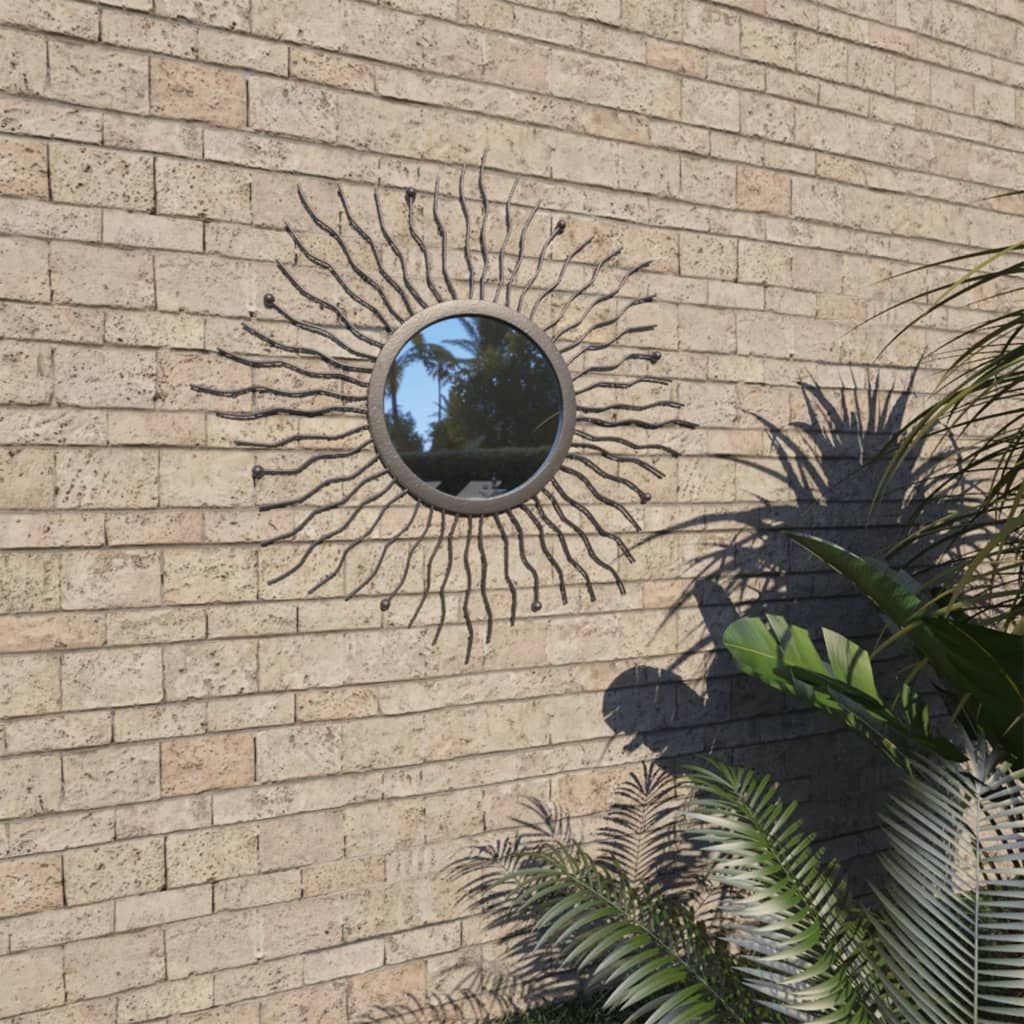 Specchio da Parete per Giardino a Raggiera 60 cm Nero vidaXL