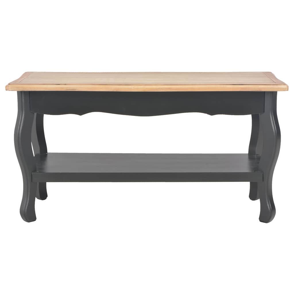 Tavolino da Salotto Nero e Marrone 87,5x42x44cm Massello Pino vidaXL