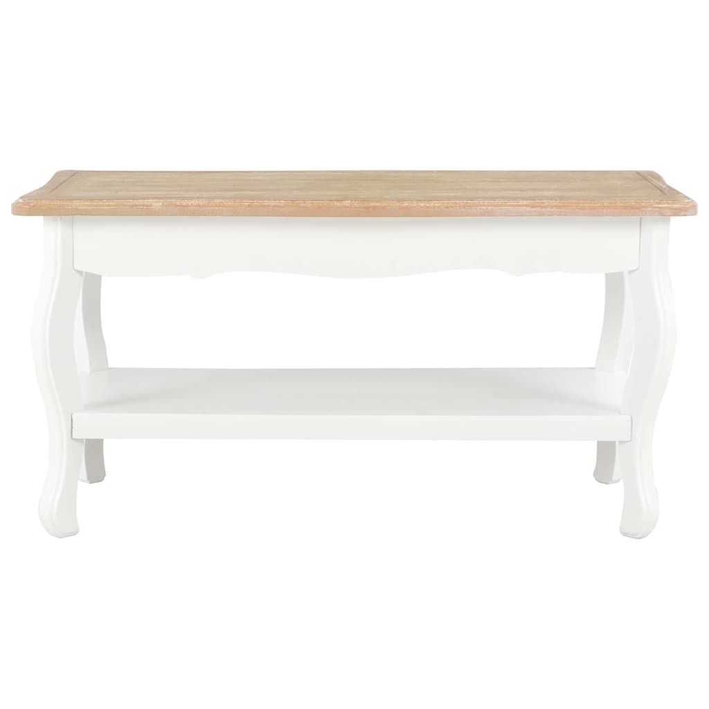 Tavolino da Salotto Bianco e Marrone 87,5x42x44cm Massello Pino vidaXL