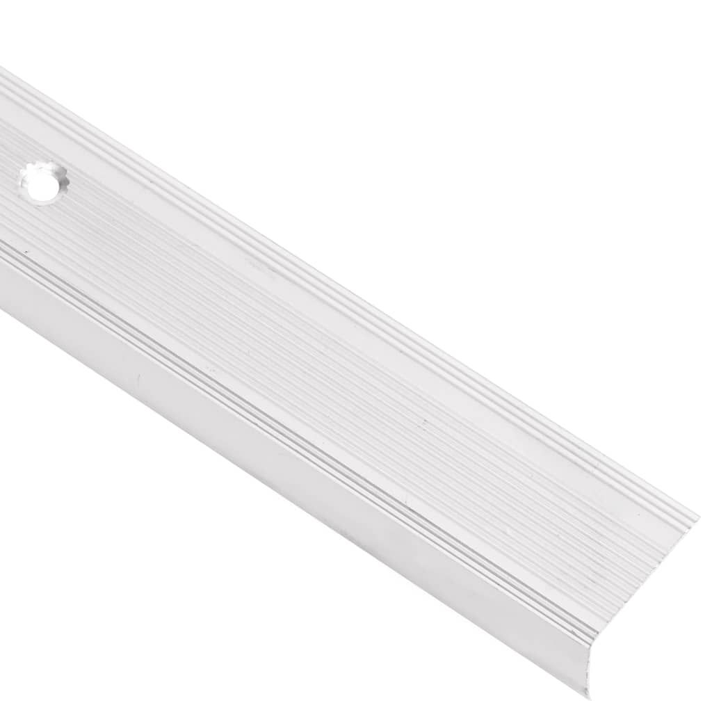 Profili a L per Gradini 10 pz in Alluminio 67 cm Argento vidaXL