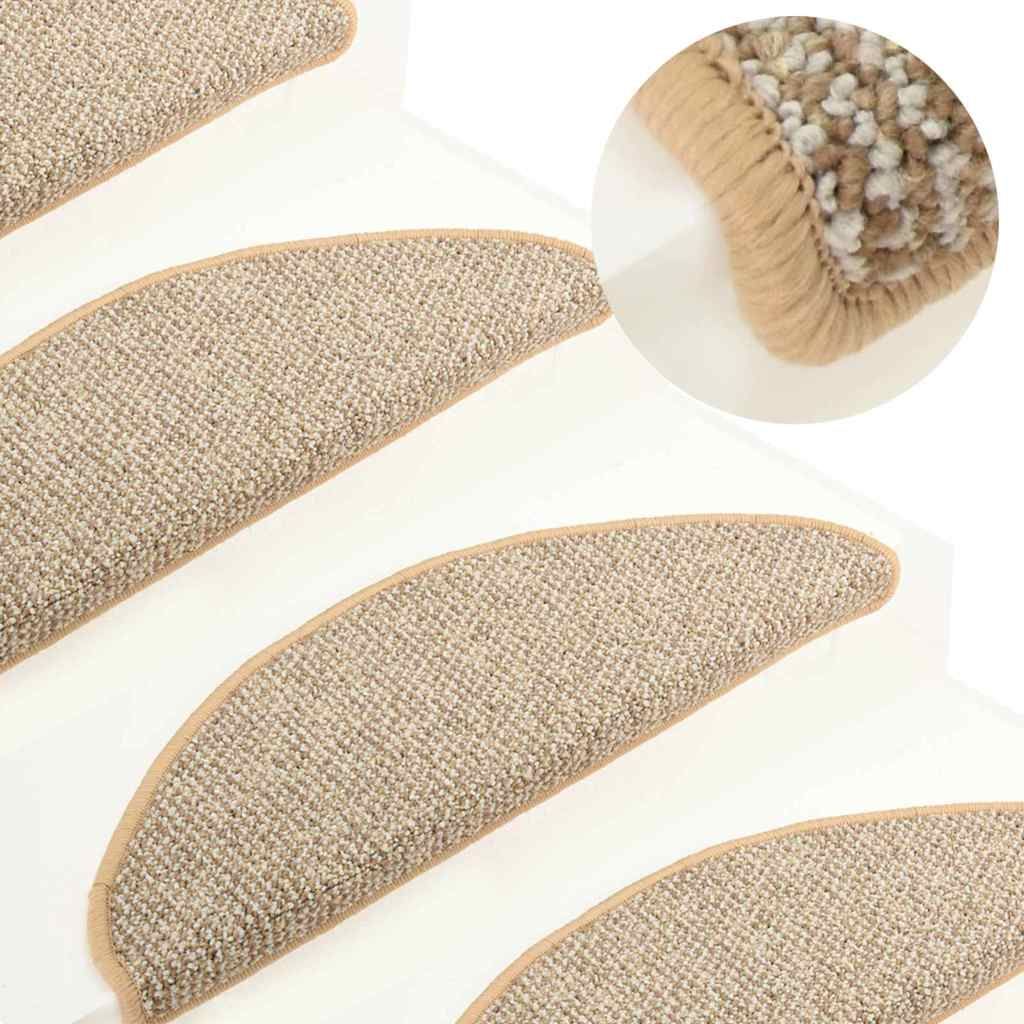 Tappetini per Scale 15 pz Marrone Chiaro 65x21x4 cm vidaXL