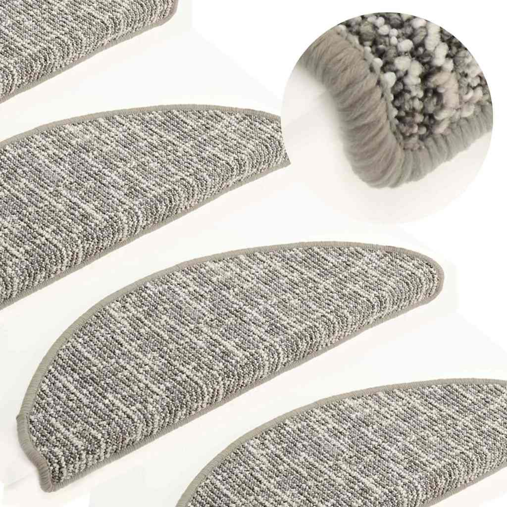 Tappetini per Scale 15 pz Grigio Chiaro 65x21x4 cm vidaXL