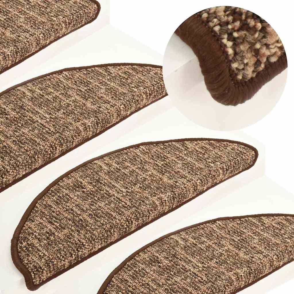 Tappetini per Scale 15 pz Marroni 65x21x4 cm vidaXL