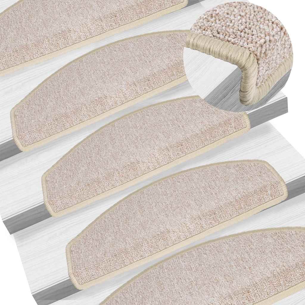 Tappetini per scale 5 pz 65x24x4 cm tortora semicircolari grandi vidaXL