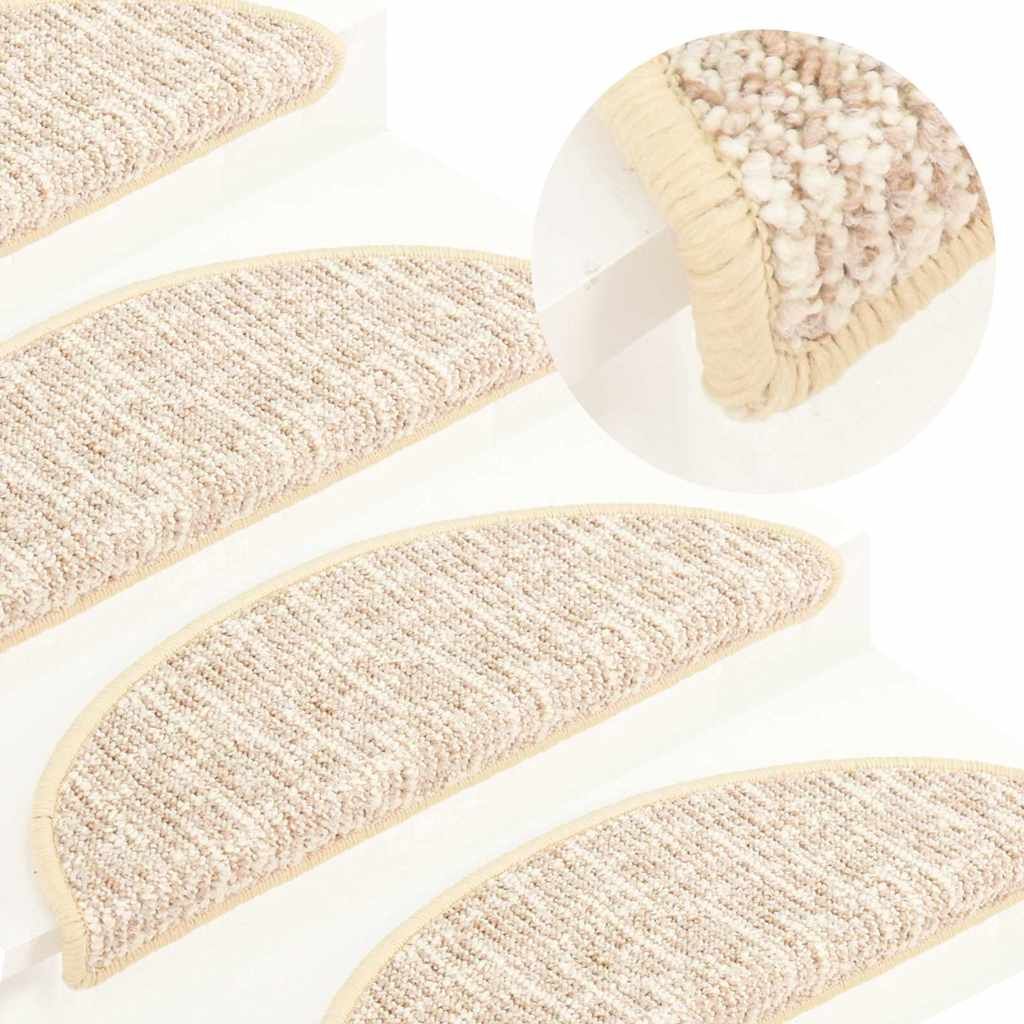 Tappetini per Scale 15 pz Crema 56x17x3 cm vidaXL