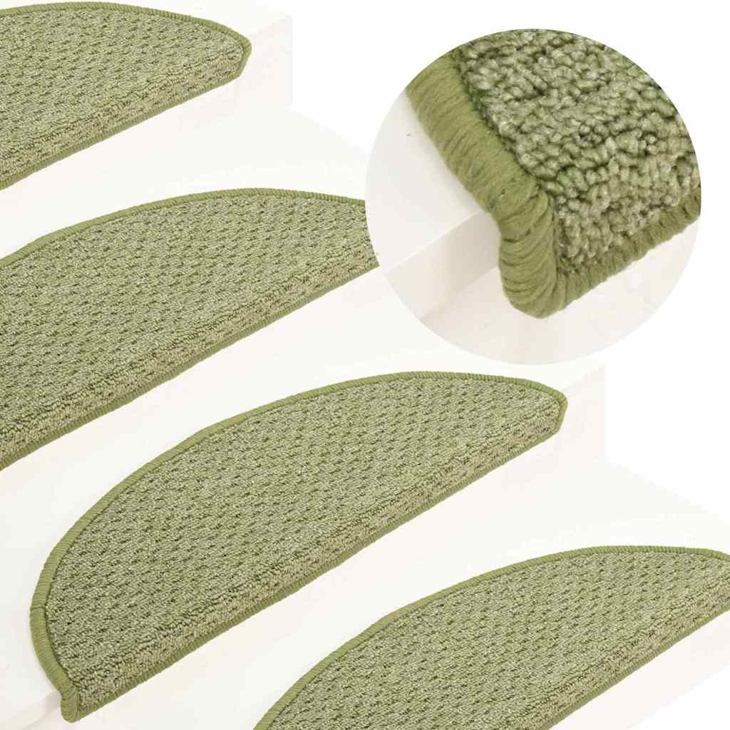 Tappetini per Scale 15 pz Verde 65x21x4 cm vidaXL