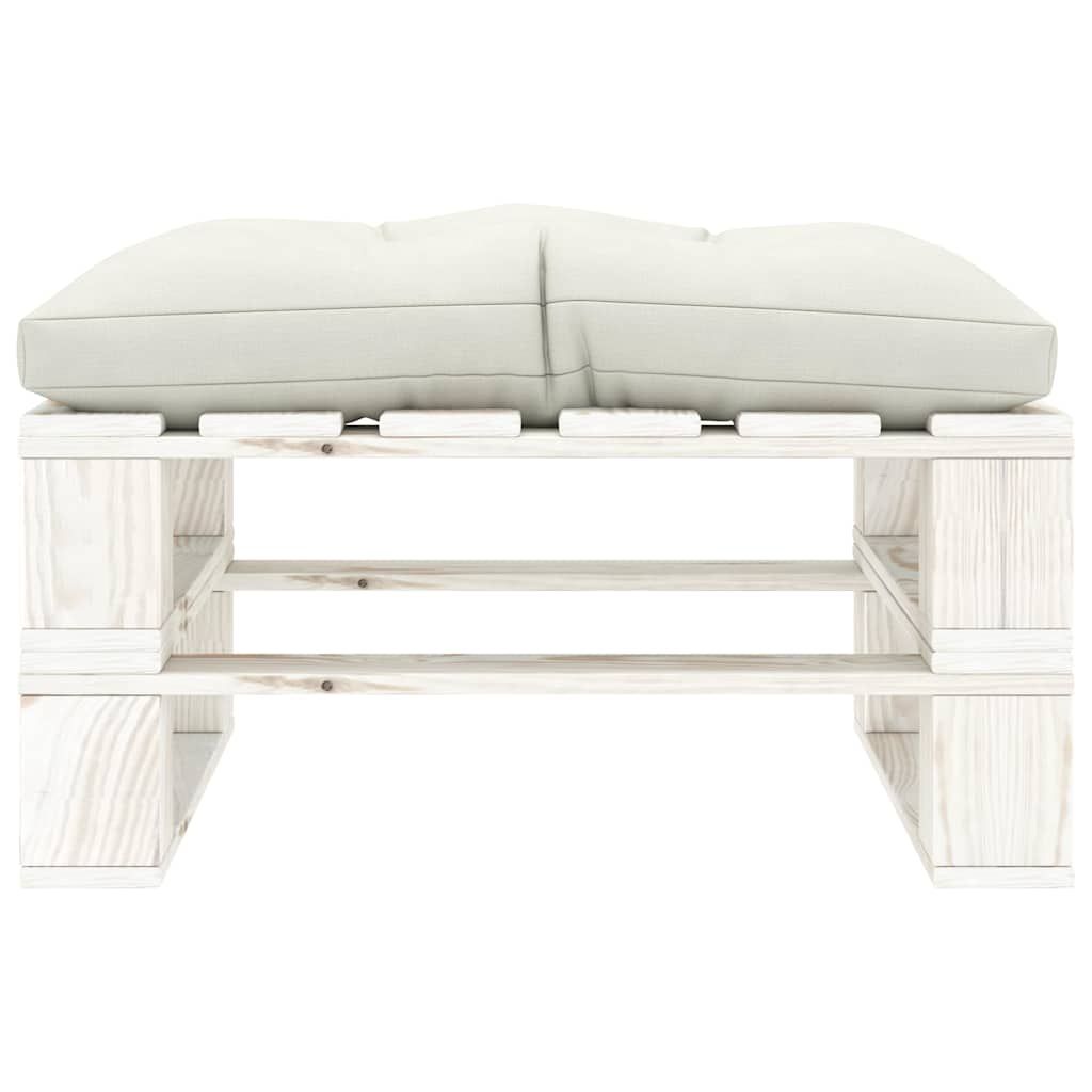 Ottomana da Giardino Pallet con Cuscino Beige in Legno vidaXL