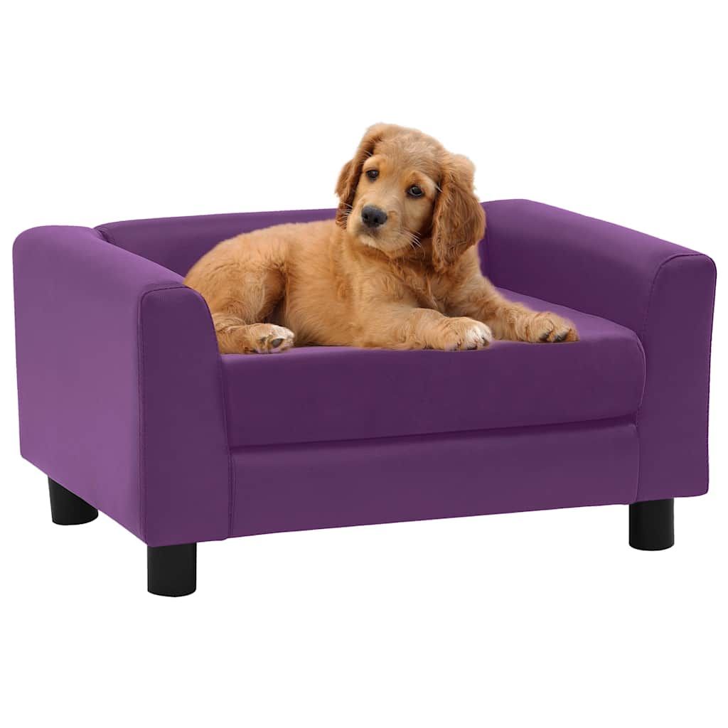 Divano per Cani Cuscino Borgogna 60x43x30cm Peluche Similpelle vidaXL