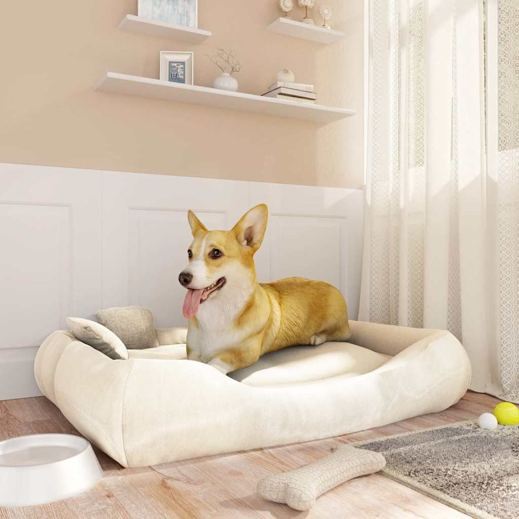 Cuccia per Cani con Cuscini Beige 89x75x19 cm in Tessuto Oxford vidaXL