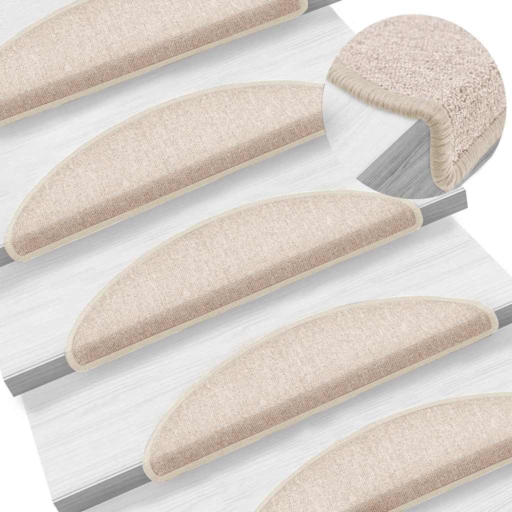 Tappetini per scale 5 pz 56x17x3 cm tortora semicircolari vidaXL