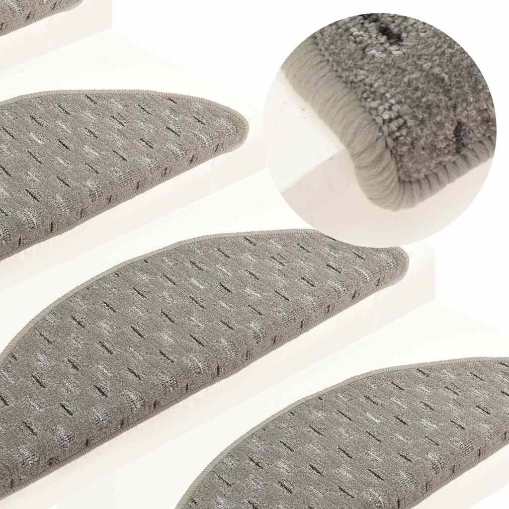 Tappetini per Scale 15 pz Grigi 65x21x4 cm vidaXL
