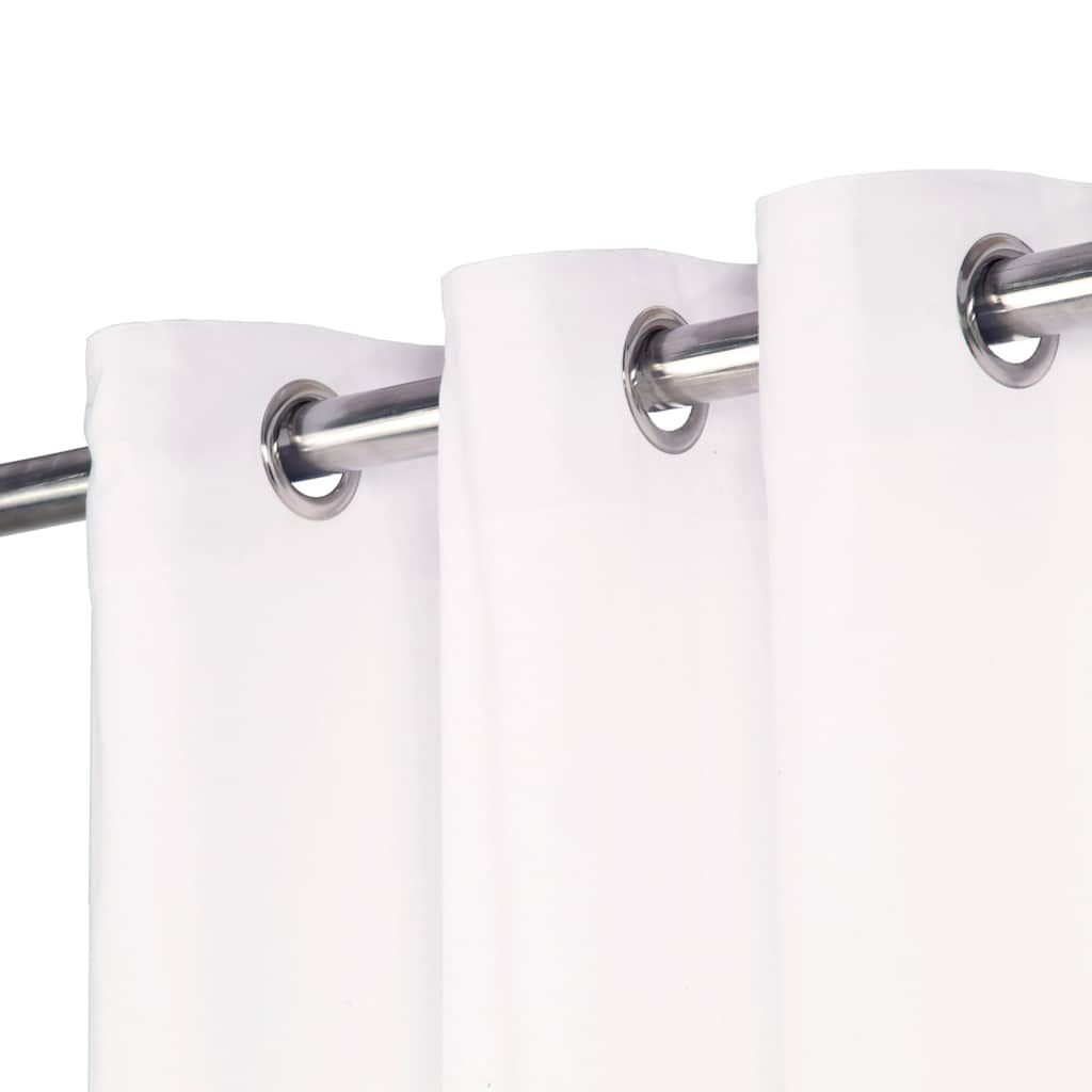 Tende con Anelli in Metallo 2 pz in Cotone 140x225 cm Bianche vidaXL