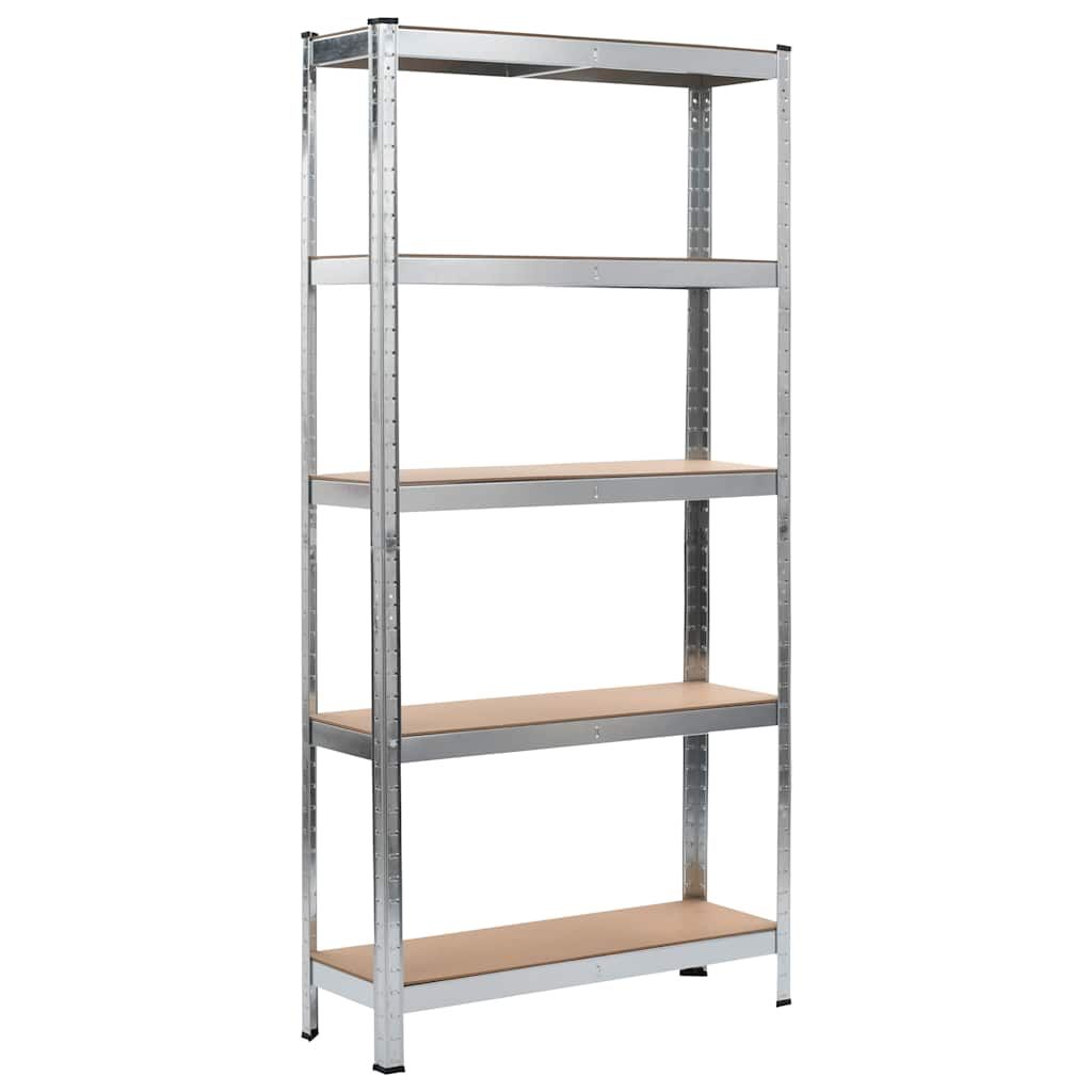 Scaffali Argento 2 pz 90x30x180 cm Acciaio e MDF vidaXL