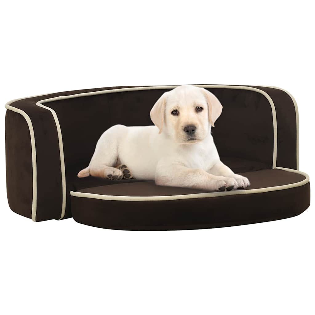 Divano Cani Pieghevole Marrone 73x67x26 cm in Peluche e Cuscino vidaXL