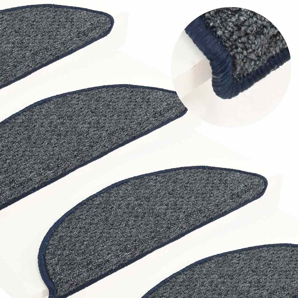 Tappetini per Scale 15 pz Blu Scuro 56x17x3 cm vidaXL