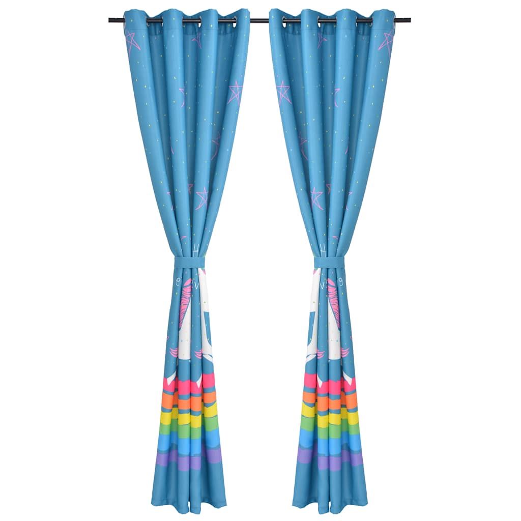 Tende Oscuranti 2 Pz Stampate per Bambini 140x240 cm Blu vidaXL