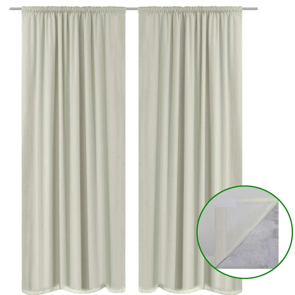 Tende Oscuranti 2 Strati 2 pz 140x245cm Crema Risparmio Energia vidaXL