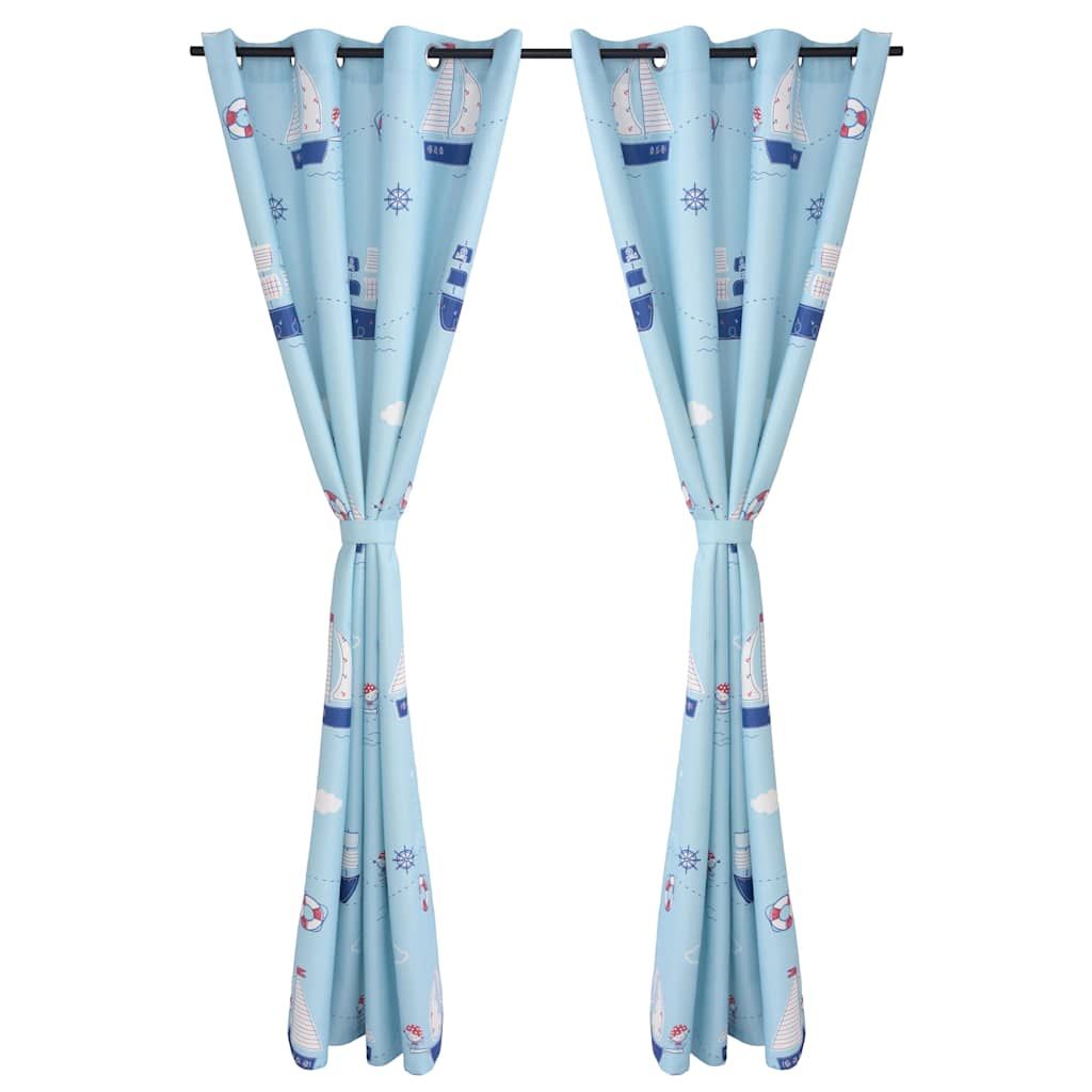 Tende Oscuranti 2 pz Stampate per Bambini 140x240 cm Blu vidaXL