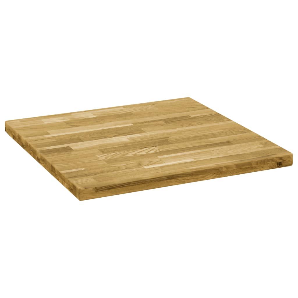 Piano del Tavolo Legno Massello di Rovere Quadrato 44mm 80x80cm vidaXL
