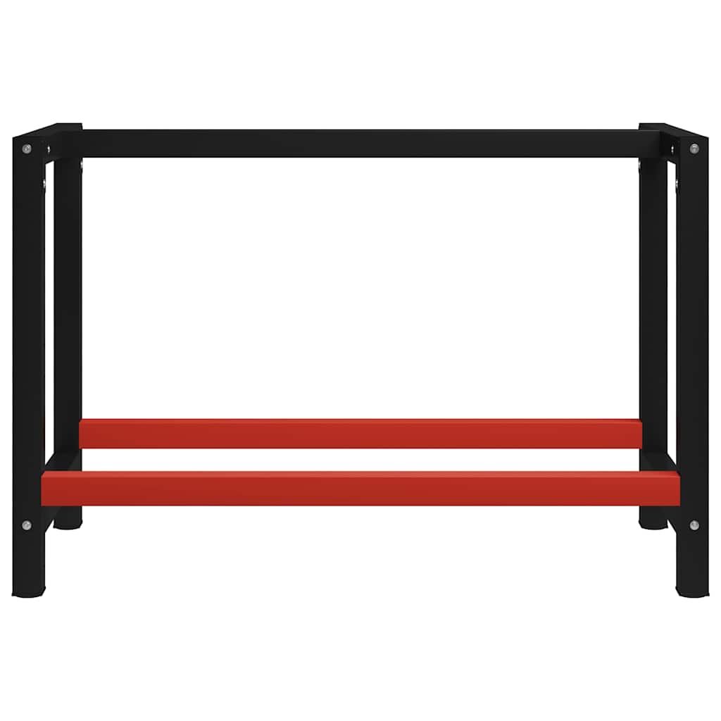 Telaio per Banco da Lavoro in Metallo 120x57x79 cm Nero e Rosso vidaXL